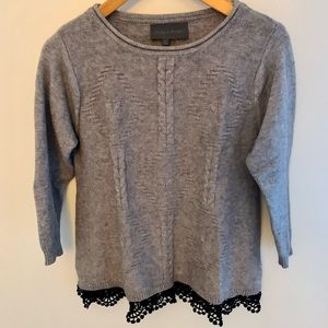 ANTHROPOLOGIE sweater with crochet detailing